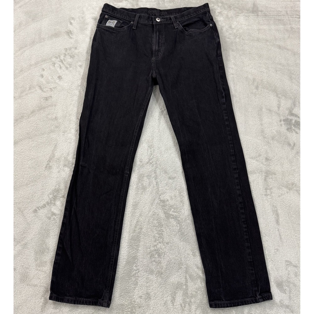 Cinch Jeans Silver Label Mens 35x34 Black Slim Straight Western Denim Workwear